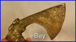 Ancient 8 Bronze AX Head Original Battle Weapon Patina 17-19th Century