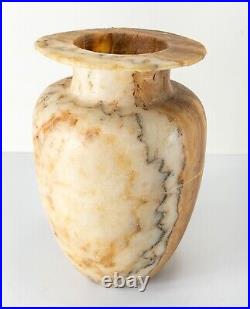 Ancient Antique Egyptian Middle Kingdom Banded Alabaster Vase with Repairs
