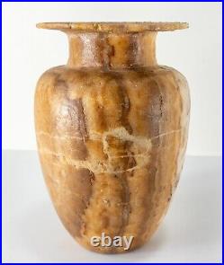 Ancient Antique Egyptian Middle Kingdom Banded Alabaster Vase with Repairs