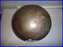 Ancient Antique Persian Copper Pot Cauldron Kettle Wrought Iron Bale on Trivet