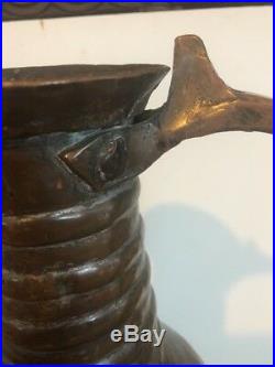 Ancient Arabic Persian copper Water Jug Pitcher Uday Hussein Huge