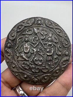 Ancient Byzantine silver buckle, rare christan silver buckle 1000 AD