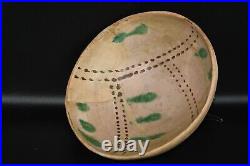 Ancient Early Islamic Nishapur Ceramic Slip Decorated Pottery Bowl Circa 1100 CE