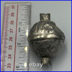 Ancient Islamic Seljuk Civilization Pure Silver Bead 14th Century AD