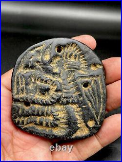 Ancient Jiroft Civilization Black Jasper Stone figure of mystical muscular