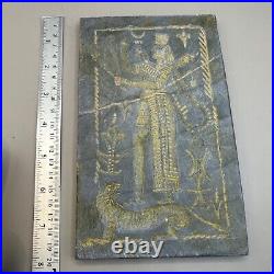 Ancient Near East Early Civilization Winged Deity On Top Of An Animal Tablet