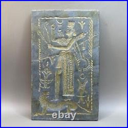 Ancient Near East Early Civilization Winged Deity On Top Of An Animal Tablet