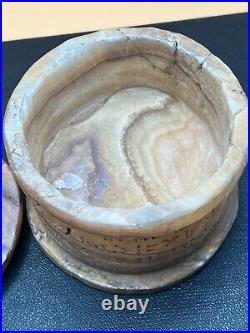 Ancient Near Eastern Bactrian Alabaster Stone Bowl With Inscription Writing