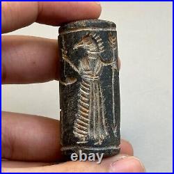 Ancient Near Eastern Bead With Anunaki Scene Intaglio