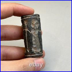 Ancient Near Eastern Bead With Anunaki Scene Intaglio