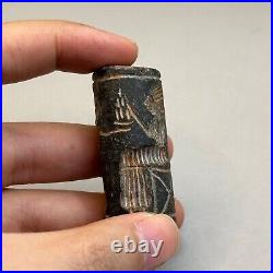 Ancient Near Eastern Bead With Anunaki Scene Intaglio