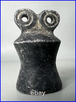 Ancient Near Eastern Black Stone Spectacle Idol