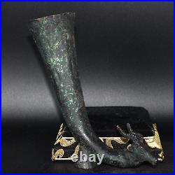 Ancient Near Eastern Parthian Empire Bronze Rhyton with Protome of Stag