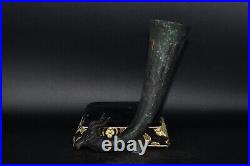 Ancient Near Eastern Parthian Empire Bronze Rhyton with Protome of Stag