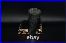 Ancient Near Eastern Parthian Empire Bronze Rhyton with Protome of Stag