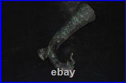 Ancient Near Eastern Parthian Empire Bronze Rhyton with Protome of Stag