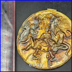 Ancient Near Eastern Sasanian Silver Gold Plated Large Pendant 1500+ Years Old