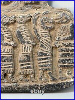 Ancient Near Eastern Stone Tablet With Deferent Ritual Anunaki Scenes