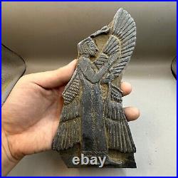 Ancient Near Eastern Stone Winged Anunaki Deity Fragment