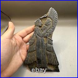 Ancient Near Eastern Stone Winged Anunaki Deity Fragment