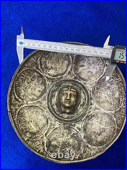 Ancient Sasanian Silver Bowl, Eagle Headed With Animal, bird, central Asia, 200 A. D