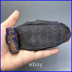 Ancient near eastern Anunaki ritual ceremony intaglio lapis bead