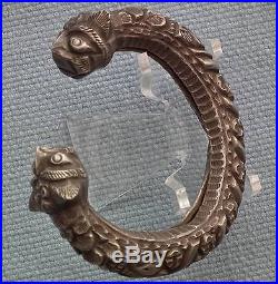 Antique 10th 15th century Islamic Silver Bracelet Bracelet with Lion's Heads