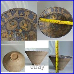 Antique 12th century khorasan ceramic pottery islamic calligraphic big bowl