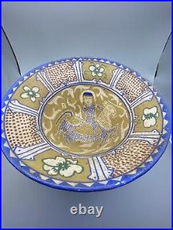 Antique 14th 16th Century Islamic Safavid Sultanabad Stoneware Bowl 9 in F6