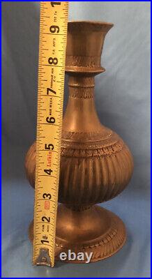 Antique 18-19th c Mughal Bronze/Copper Hookah Base / Vase