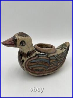 Antique 18th century handmade Middle Eastern pottery bird vessel sculpture art
