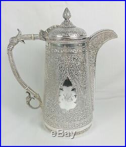 Antique 19th C Islamic Persian Moorish Style Roberts & Belk Silver Plated Teaset