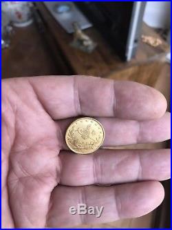 Antique 19th C Islamic Turkish Ottoman 22ct Gold Coin Kurush 100 Piastres 7.2gra