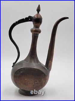 Antique 19th C Large Copper Ewer Islamic Pitcher Hand Forged. Middle Eastern