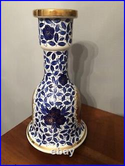 Antique 19th C. Middle Eastern Blue And White Porcelain Hookah Base Or Vase Pair