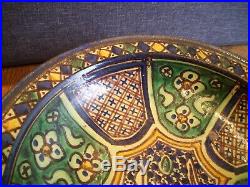 Antique 19th Century Middle Eastern Hand Painted Islamic Pottery Bowl Decorative