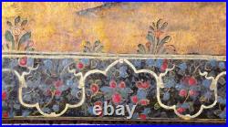 Antique 19th c. Persian Qajar Lacquer Papier Mâché Panel Mirror Case Hunting