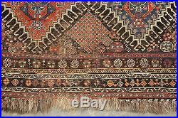 Antique 19thC Hand Woven Wool Qashqai Persian Carpet Rug, NR