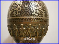 Antique 19thc. Islamic Hookah Inlaid Silver Ottoman Islamic Niello Delicate Old