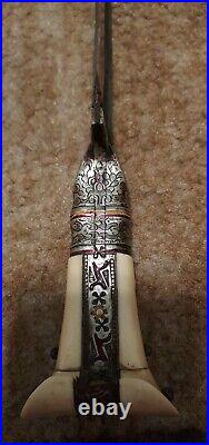 Antique Afghan Khyber Choora Dagger with Scabbard/Very Ornate Craftsmenship