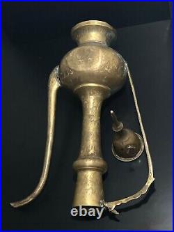 Antique Arabic Brass Teapot Middle Eastern Turkish Islamic Engraved Dallah 47 cm