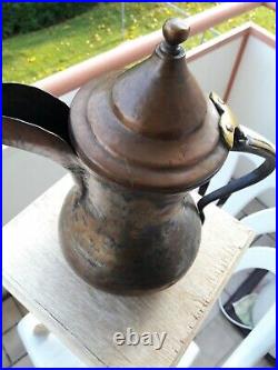 Antique Arabic Islamic Irak Copper Dallah Coffee Pot Bedouin Middle East Rare