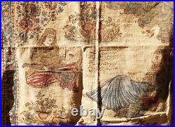 Antique Arabic Wall Hanging Tapestry Shawl Scarf Linen Canvas Wise Man