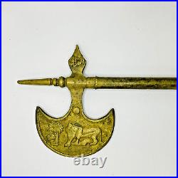 Antique Assyrians /Babylon Brass Axe engraved on both sides of the Assyrian bull
