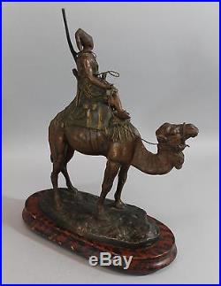 Antique BARYE North African Arab & Camel Marocain Orientalist Spelter Sculpture