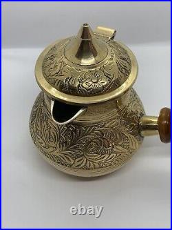Antique Brass Islamic Arabic Turkish Coffee Dallah Middle East Handle