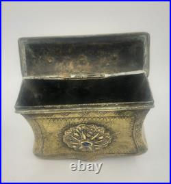 Antique Brass Ottoman Empire Palaska Gun Powder Cartridge Box Military Container