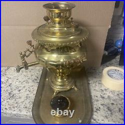 Antique Brass Persian SAMOVAR. With Tray. In Great Shape. C8