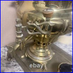 Antique Brass Persian SAMOVAR. With Tray. In Great Shape. C8