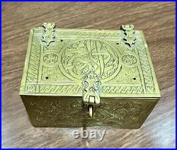 Antique Brass Persian Spice/Tea Box Casket Shell Islam Arabic Blessing Artifact